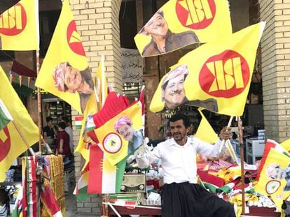 Los ciudadanos de Erbil se preparan para la celebración del referéndum de independencia del Kurdistán iraquí.