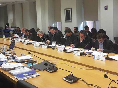Concejales madrileños en la comisión municipal de investigación de la situación financiera de Madrid Calle 30.