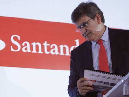 El consejero delegado del Banco Santander, José Antonio Álvarez, durante la presentación de los resultados de la entidad en el primer trimestre del 2017.