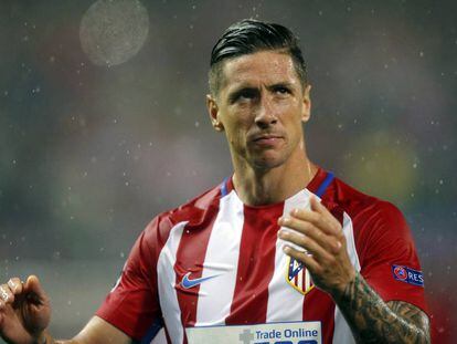 Fernando Torres durante un partido con el Atleti.