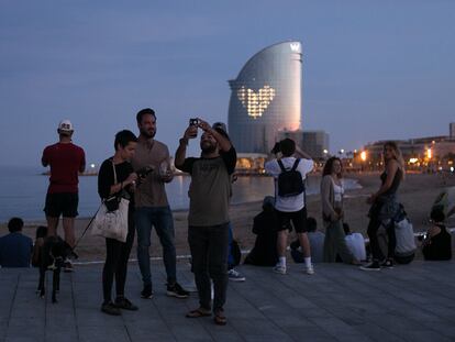 El paseo marítimo de Barcelona el pasado 3 de mayo, en el inicio de la desescalada.