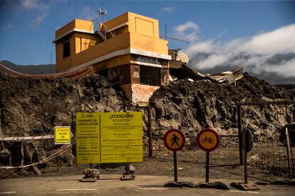 Una vivienda inhabilitada por la lava en La Palma. 
