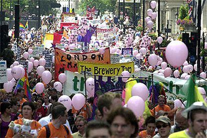 Manifestación del movimiento gay en Londres el pasado año.