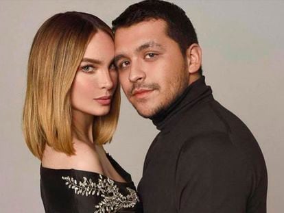 La pareja de cantantes mexicanos Belinda y Christian Nodal en una fotografía tomada de redes sociales.