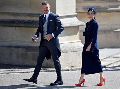 Victoria y David Beckham acaban de llegar al palacio de Windsor.