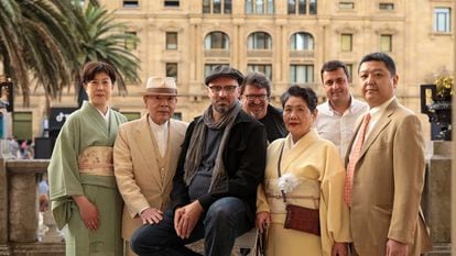 El elenco completo de 'Mibu. La luna en un plato' en la presentación del documental en la sección Culinary Zinema del festival de San Sebastián.