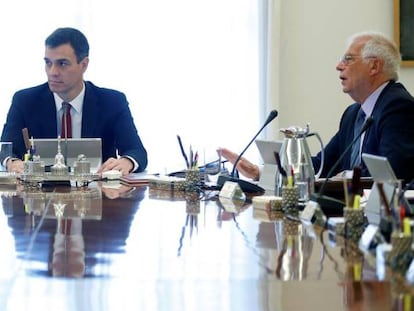 El presidente del Gobierno, Pedro S&aacute;nchez, en el Consejo de Ministros.