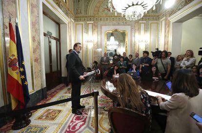 Mariano Rajoy, tras la aprobación de los Presupuestos en el Congreso.