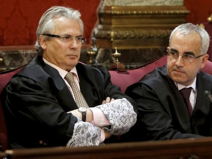 El juez Baltasar Garzón, durante la primera sesión del juicio.