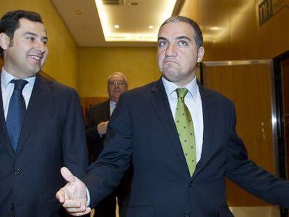 El presidente del PP andaluz, Juan Manuel Moreno, con El&iacute;as Bendodo.