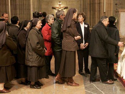 El obispo de San Sebastián, Juan María Urirarte durante la misa con la que se ha despedido de sus fieles en la catedral del Buen Pastor.