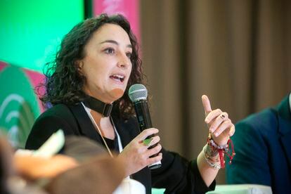 Tamara Luengo, independent consultant and expert in water resources, during one of her speeches at the 'Sustainable Future' forum.