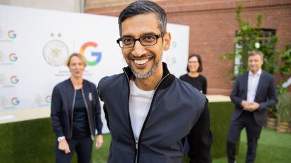 El director general de Google, Sundar Pichai, el pasado 23 de mayo, en un acto celebrado en Berlín.
