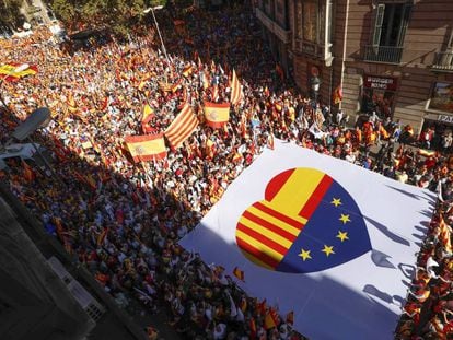 Manifestació unionista el 8 d'octubre a Barcelona.