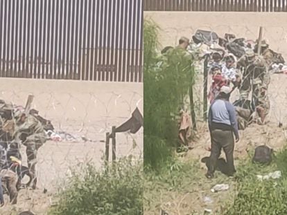 Testigos grabaron el momento en que un guardia fronterizo de Texas agredía a un migrante que cruzaba por Ciudad Juárez.