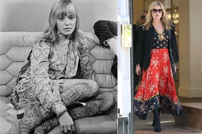 El vestido estampado de aires boho nunca pasará de moda. Kate Moss o Sienna Miller han sido dos de sus mejores embajadoras en los últimos tiempos. Pero nadie como Anita Pallenberg para enseñarnos cómo se lleva: siempre con botas altas.