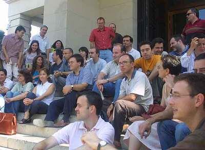 Investigadores Ramón y Cajal, durante una sentada en la Universidad de Valencia en 2005.