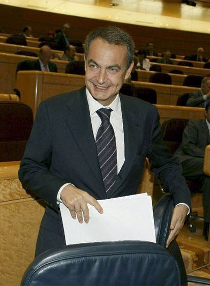 Rodríguez Zapatero, ayer en el Senado.