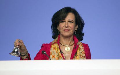 Ana Patricia Botin, presidenta del Banco Santander, en la junta de accionistas.