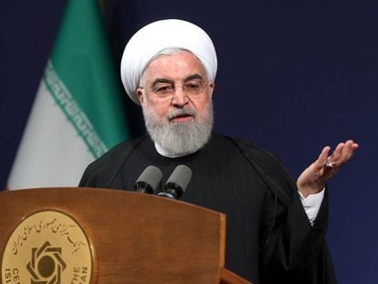 El presidente iraní, Hasan Rohani, este jueves en Teherán. En vídeo, Rohani se planta ante Europa y rechaza negociar un nuevo acuerdo nuclear.