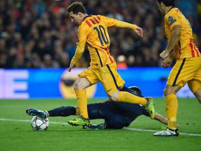 Messi en el partido del Camp Nou contra el Atlético.