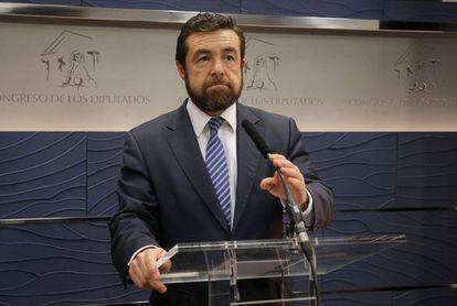 El secretario general del grupo parlamentario de Ciudadanos, Miguel Guti&eacute;rrez, en el Congreso.