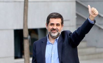 Jordi Sanchez a su llegada a la Audiencia Nacional para declarar por sedición en octubre.