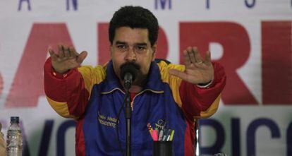 Nicolás Maduro, el lunes en Maracay (Venezuela).