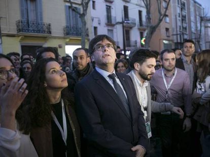 Carles Puigdemont, ayer en un acto en Vilanova i la Geltrú.