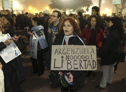 Cacerolada en Buenos Aires contra Fernández, el jueves.