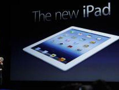 El consejero delegado de Apple, Tim Cook, ejerce como maestro de ceremonias en el lanzamiento del iPad3