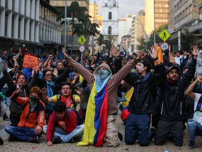 Protestas de esta semana en Bogotá.