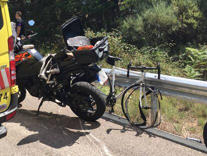 Estado en el que ha quedado la bicicleta tras el accidente.