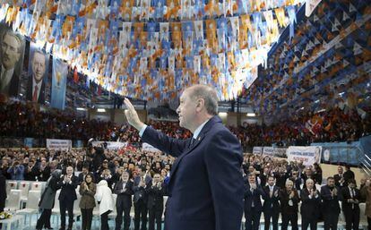 El presidente turco, Recep Tayyip Erdogan, en un evento el 31 de diciembre de 2017.  