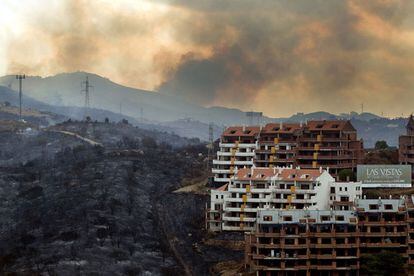 Vista del incendio originado en el paraje del Cerro Alaminos, en Coín, en 2012.