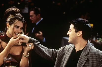 Brooke Shields, en el episodio de la serie 'Friends' emitido en 1996 y en el que compartía una trama con el actor Matt LeBlanc.