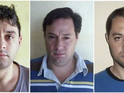 De izquierda a derecha, V&iacute;ctor Schillaci, Mart&iacute;n Lanatta y Christian Lanatta, los tres sicarios que se fugaron el pasado domingo.