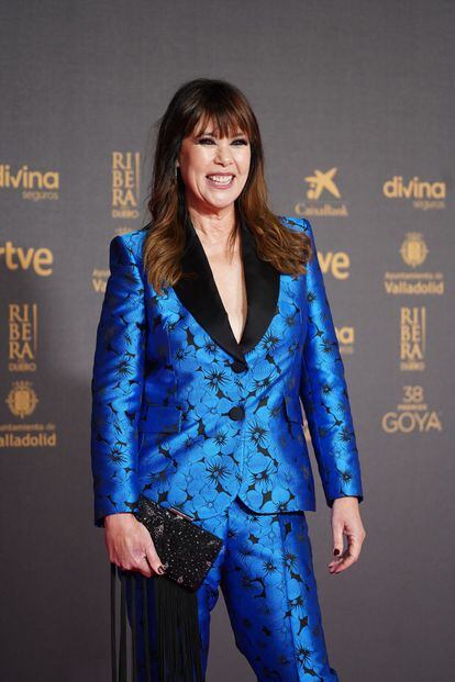 Mabel Lozano a su paso por la alfombra roja de los 38º Premios Goya, este sábado en Valladolid.