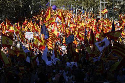 Vista general de la marcha por la unidad de España.