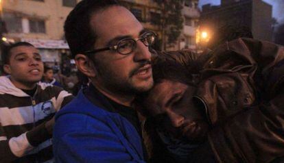 Manifestantes en la plaza de Tahrir.