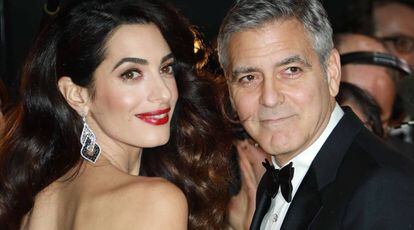 El actor George Clooney y su mujer Amal en los Premios César de Cine en febrero de este año.