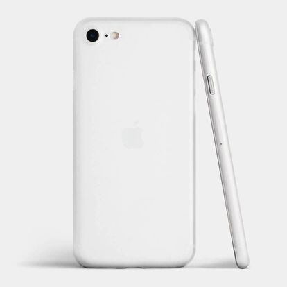 iPhone SE 2 con carcasa blanca.