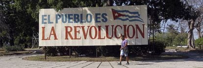 Un cartel proselitista en La Habana.