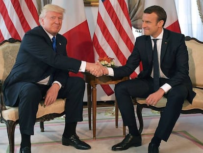 Donald Trump y Emmanuel Macron el pasado 25 de mayo en la Cumbre de la OTAN celebrada en Bruselas.