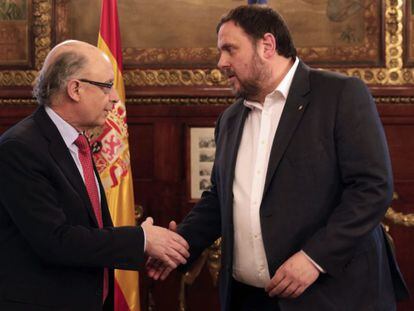 Montoro, con el conseller económico de la Generalitat, Oriol Junqueras.