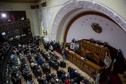 Vista general del hemiciclo de las sesiones de la Asamblea Nacional, en Caracas, este martes.