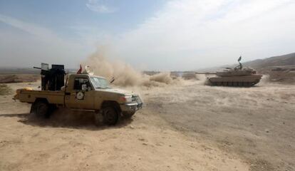 Un tanque del Ejército iraquí cerca de Baiji, el 17 de octubre de 2015.