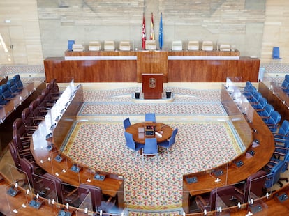 Vista del hemiciclo de la Asamblea de Madrid.