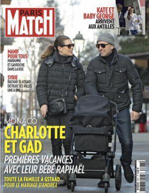 Carlota Casiraghi, con Gad Elmaleh y su niño en la portada de 'Paris Match'.