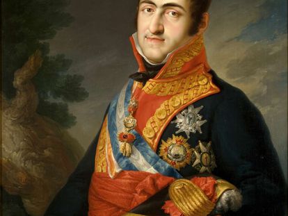 Fernando VII, retratado por Vicente López en 1814 con uniforme de capitán general.